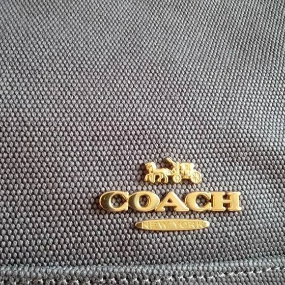 Coach Ellis Canvas and Leather Shoulder Bag Blue CA626 - Picture 3 of 15